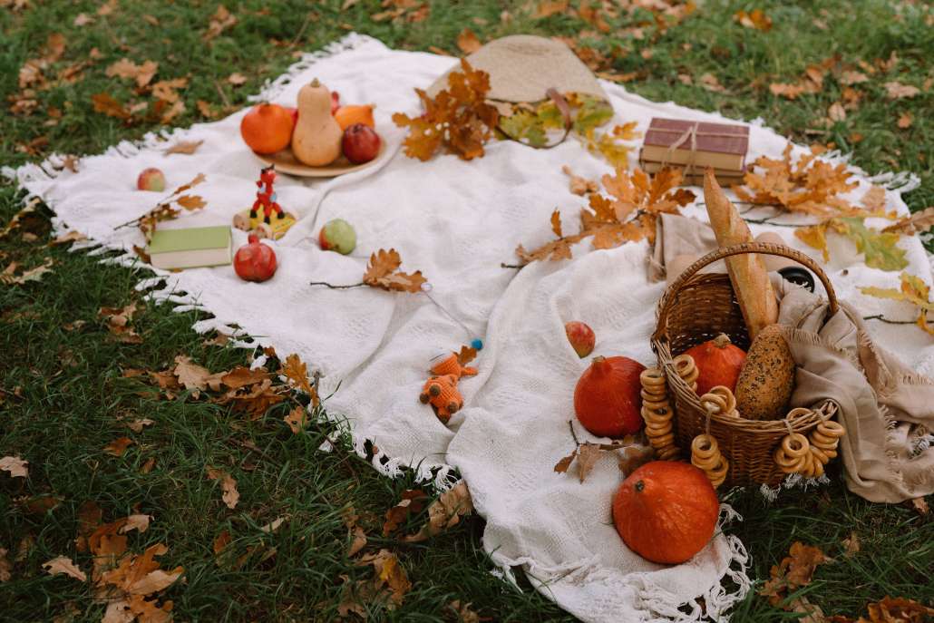CPG Marketing Terminology - Autumn Composition with Pumpkins and Bread