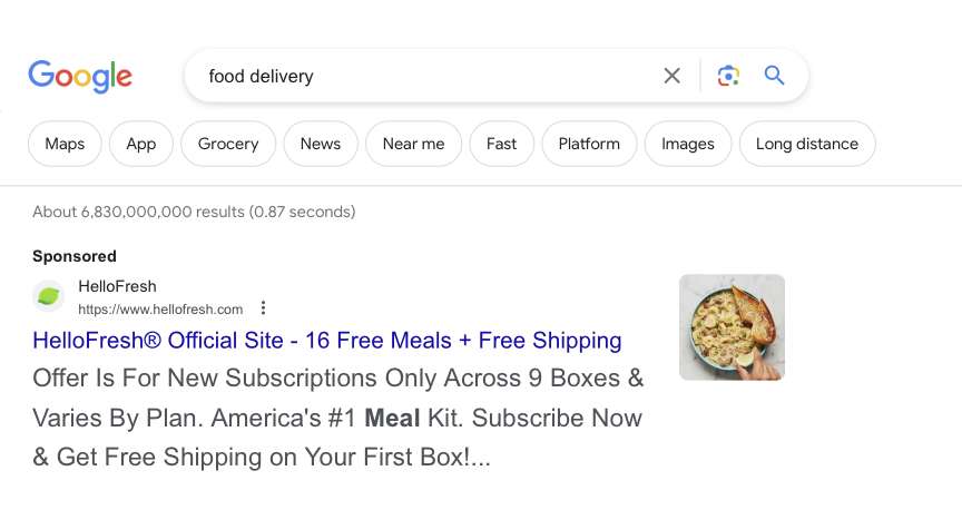 Google Search Ad Example
