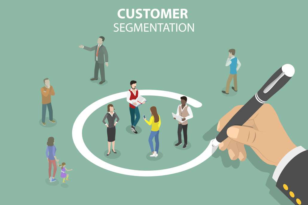 Conceptual Illustration of Customer Segmentation, Audience Analysis and Dividing